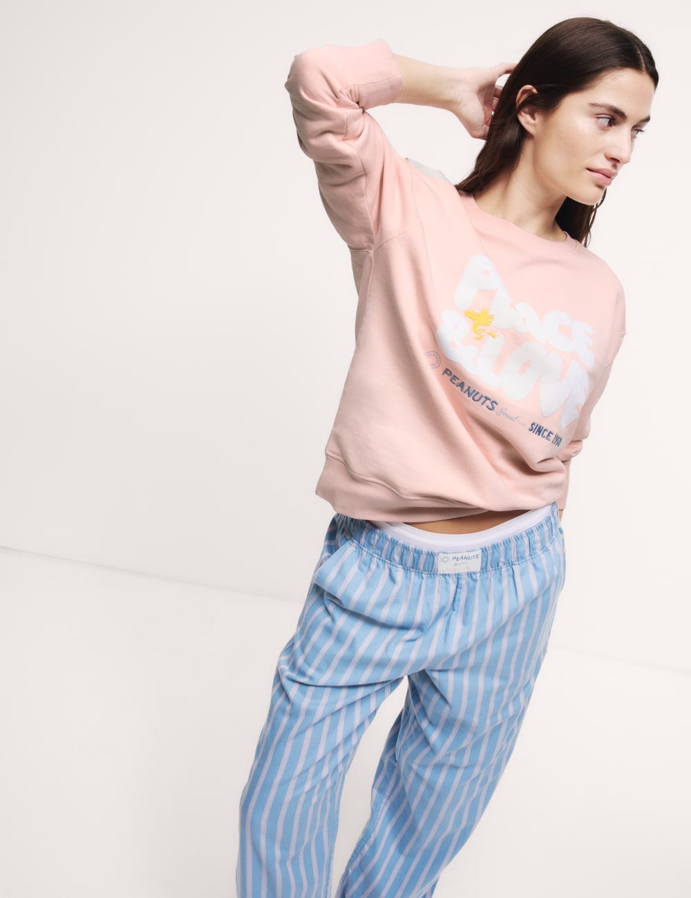 

Толстовка Peanuts Lounge с высоким содержанием хлопка Marks & Spencer, цвет Peach