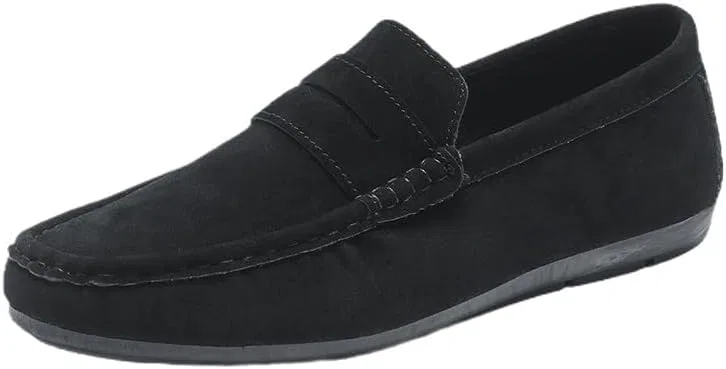 Лоферы мужские замшевые, Moe-Toe, Penny Loafers, черный SayfuR — фото 3
