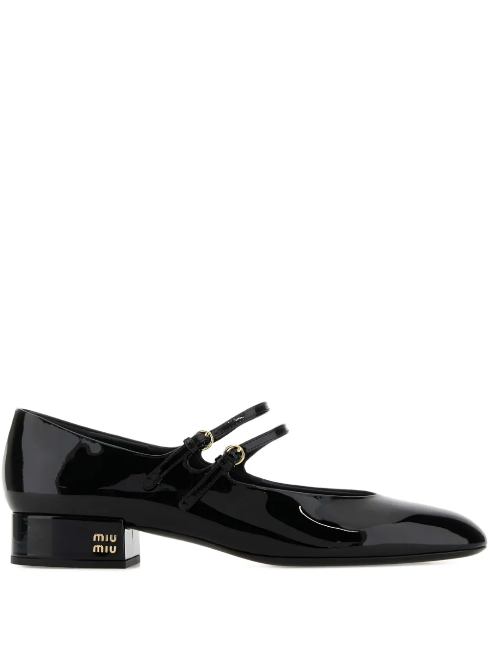 Лакированные туфли с ремешками MIU MIU, черный