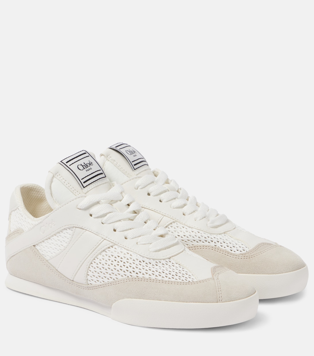 Низкие кожаные кеды Chloé Kick Chloé, Cloudy Cream