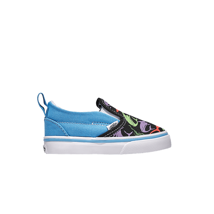 

Кроссовки Vans Classic Slip-On V Toddler 'Multi-Color Sharks', синий
