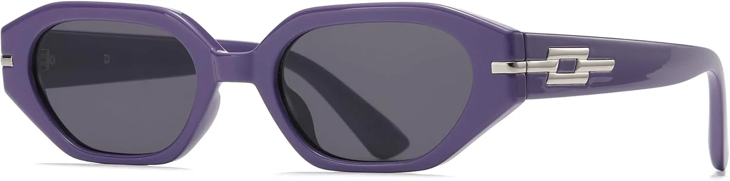 

Солнцезащитные очки Cyxus Trendy Cat Eye для женщин, защита от УФ-излучения, ретро-стиль, ультралегкая оправа из поликарбоната, 1132 - Purple Frame - Purple Lens