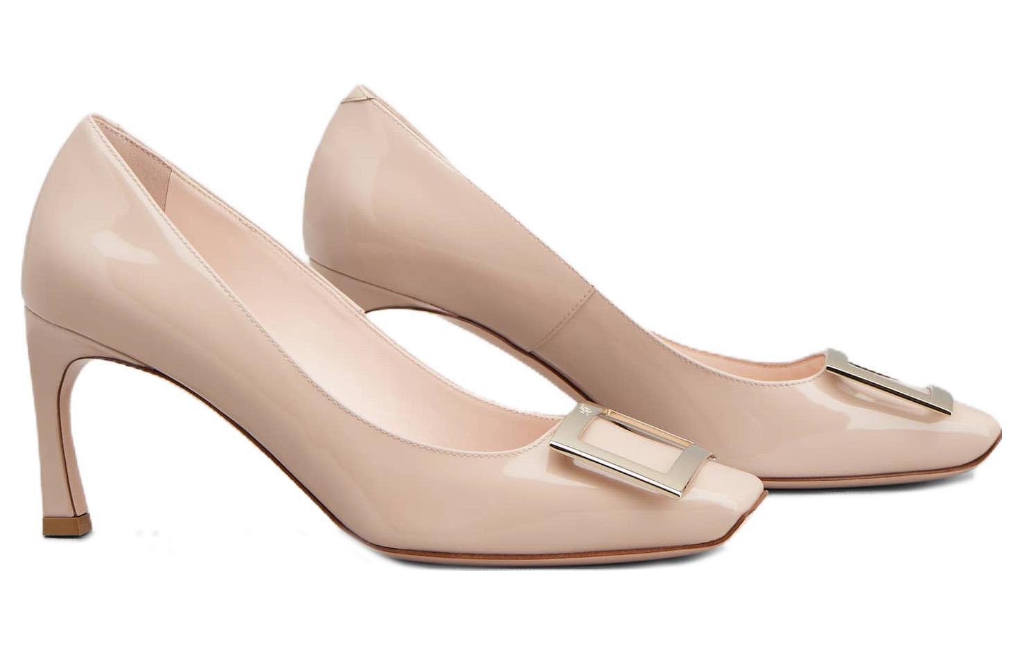 Туфли-лодочки Trompette с декоративной пряжкой Roger Vivier, розовые — фото 4