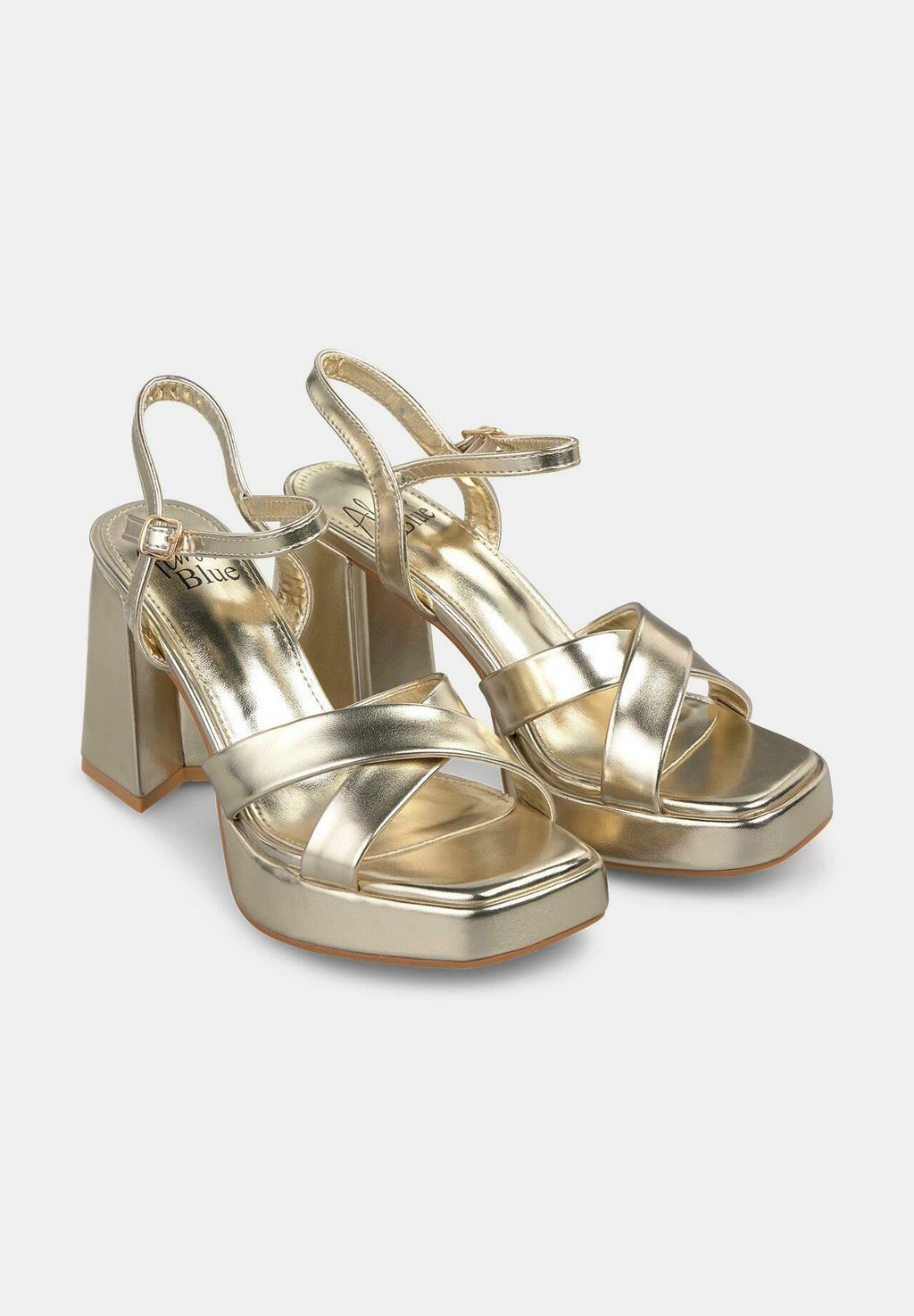 Босоножки на высоком каблуке PUNTERA Y CIERRE CON HEBILLA - Platform sandals Alma Blue, золотой — фото 2