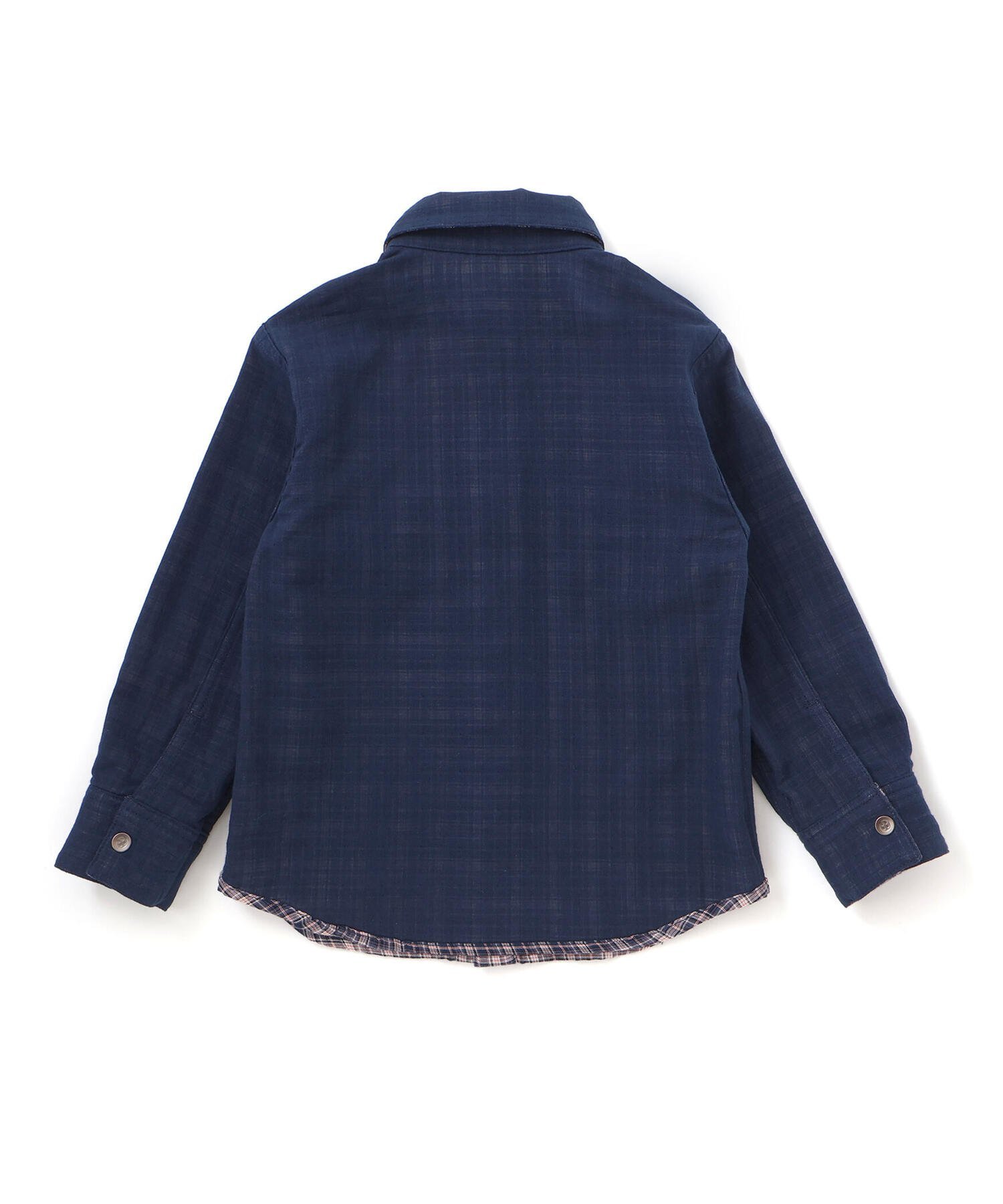 Двусторонняя клетчатая рубашка из марли (110~160 см) Wask, Navy — фото 2