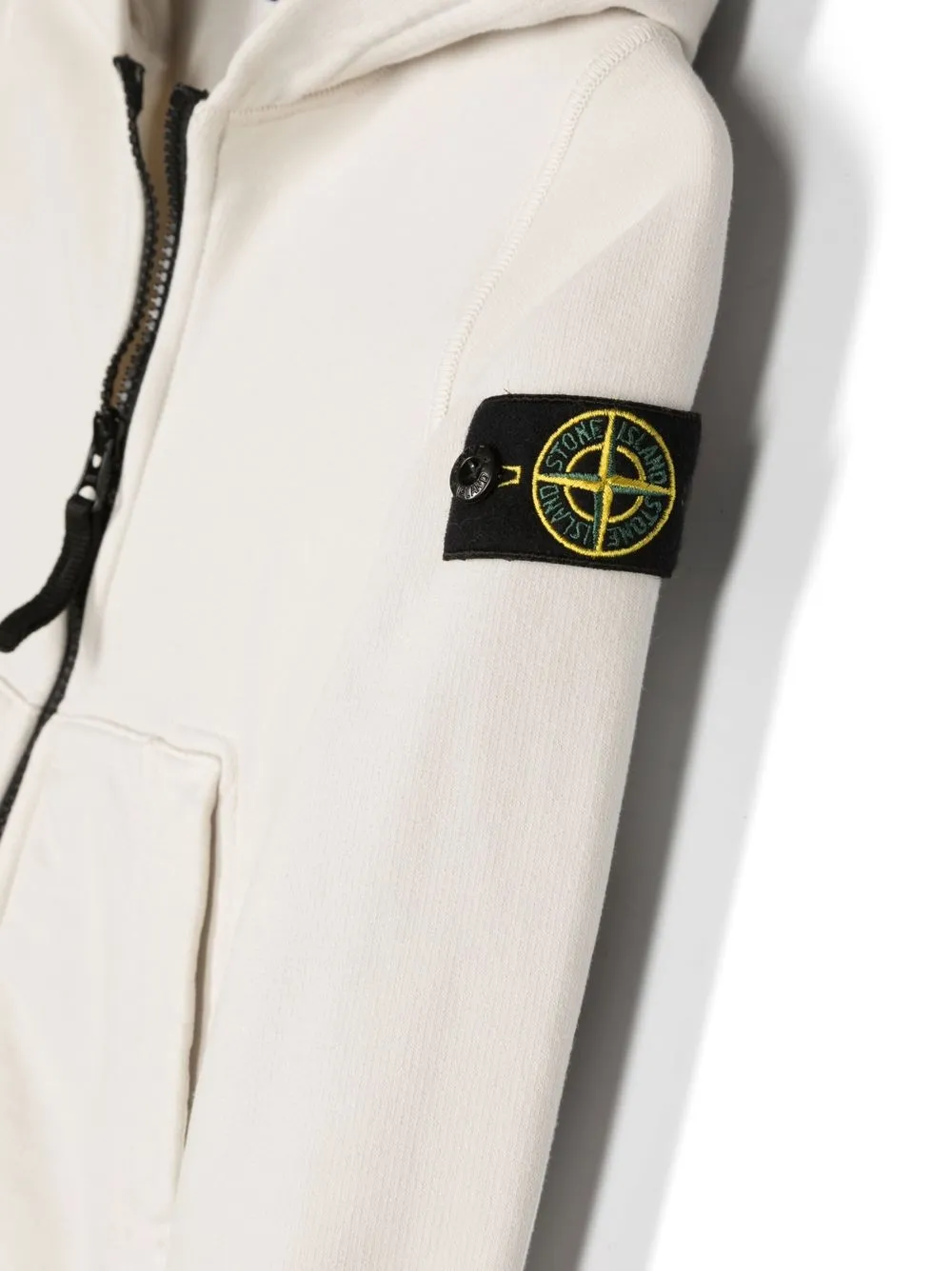 Худи Felpa с нашивкой-логотипом Stone Island Junior, кремовый — фото 3