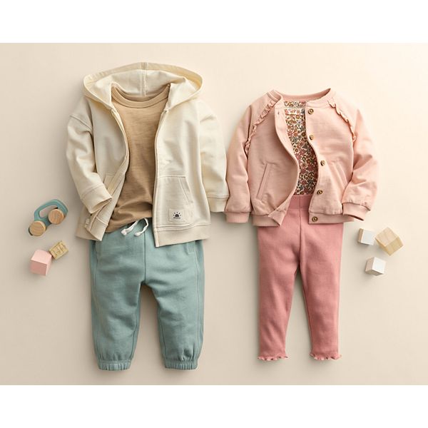 Комплект для девочки: бомбер, боди и штанишки Little Co. By Lauren Conrad, Garden Floral — фото 2