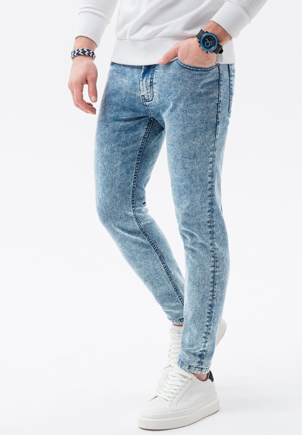 

Джинсы узкого кроя Ombre, синие