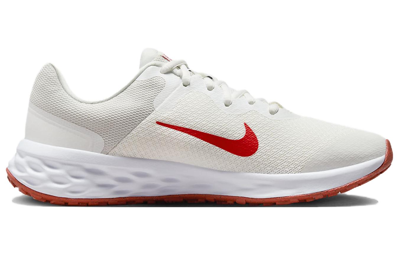

Nike Revolution 6 Амортизирующие и дышащие низкие детские кроссовки для бега Белый Красный