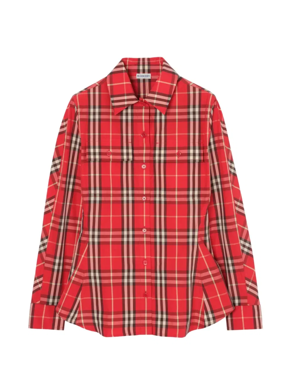 Рубашка Burberry клетчатая приталенная, красный