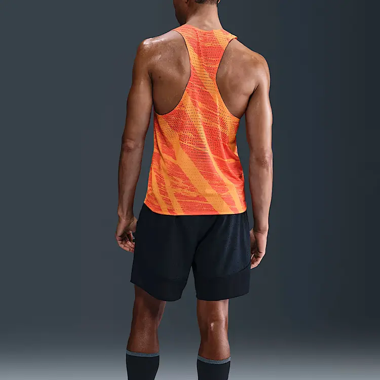 Футболка для бега AEROSWIFT Dri FIT ADV мужская Team Nike, оранжевый/белый/черный — фото 4