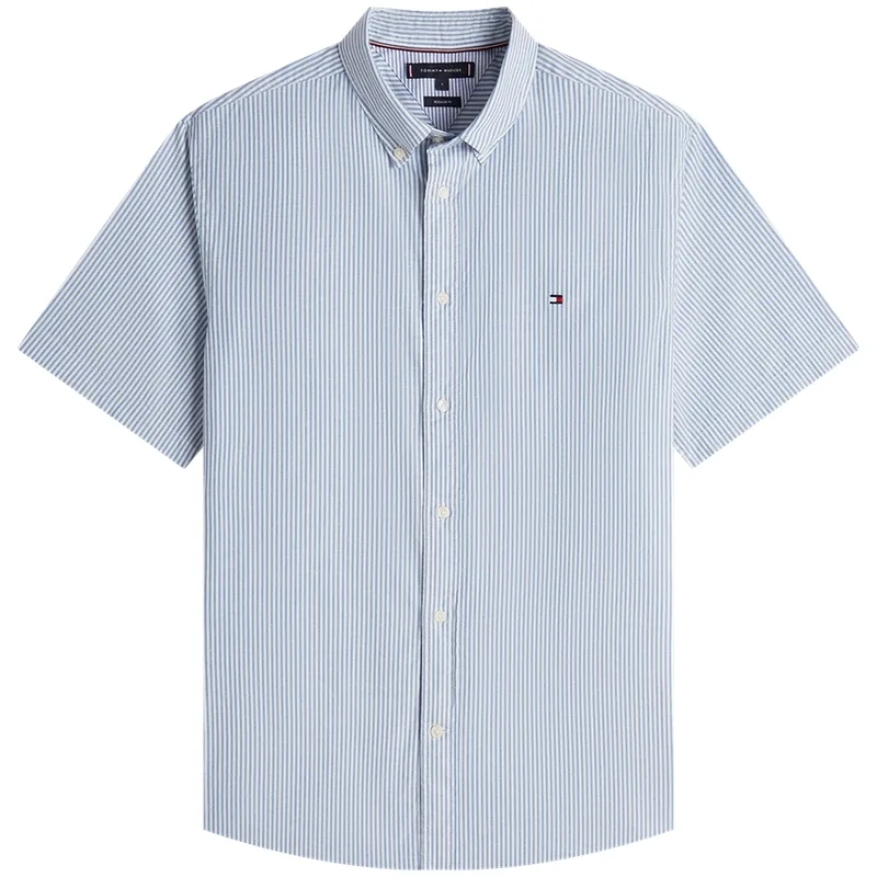 Рубашка мужская с лацканом Moderate Tommy Hilfiger, светло-синий белый stripes 0a5