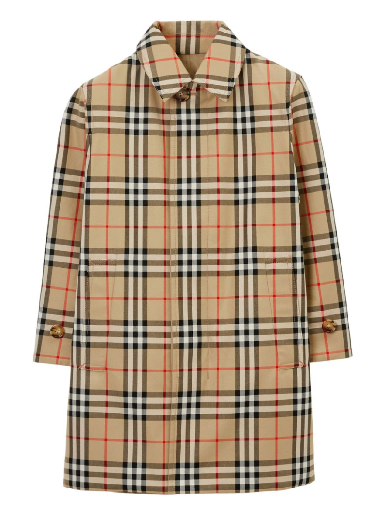 

Burberry Kids двустороннее пальто в клетку, нейтральный