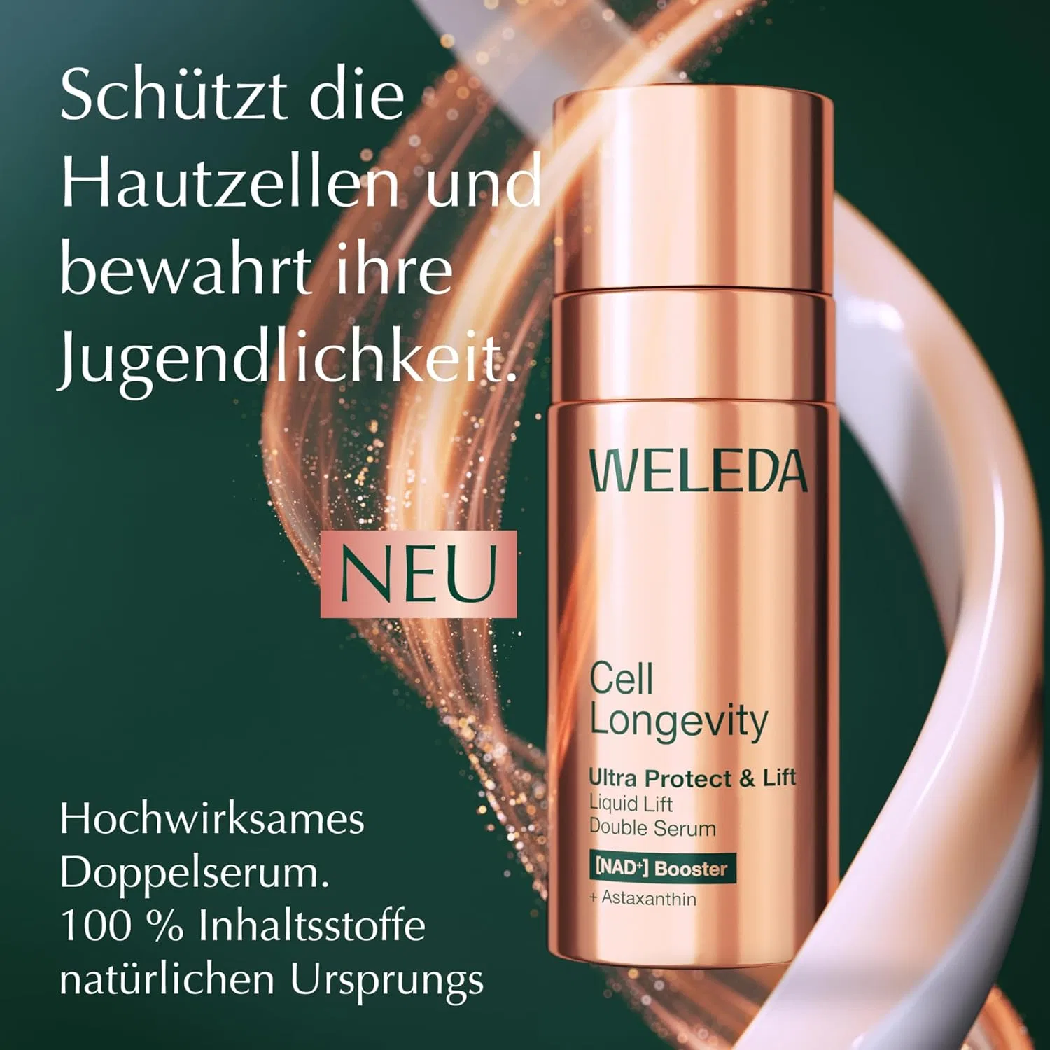 Бустер Weleda — Двойная для лица Cell Longevity Ultra Protect & Lift Liquid Lift Double Serum, 50 мл — фото 2