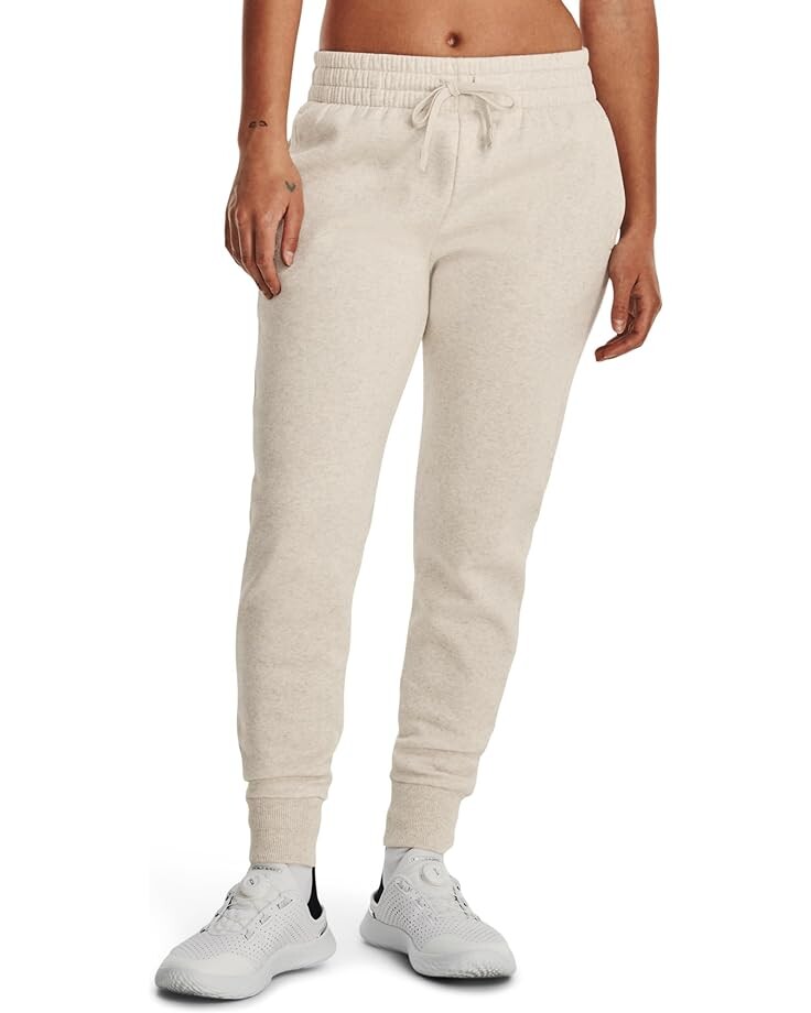 

Джоггеры Under Armour Rival Fleece, цвет Oatmeal Light Heather/White