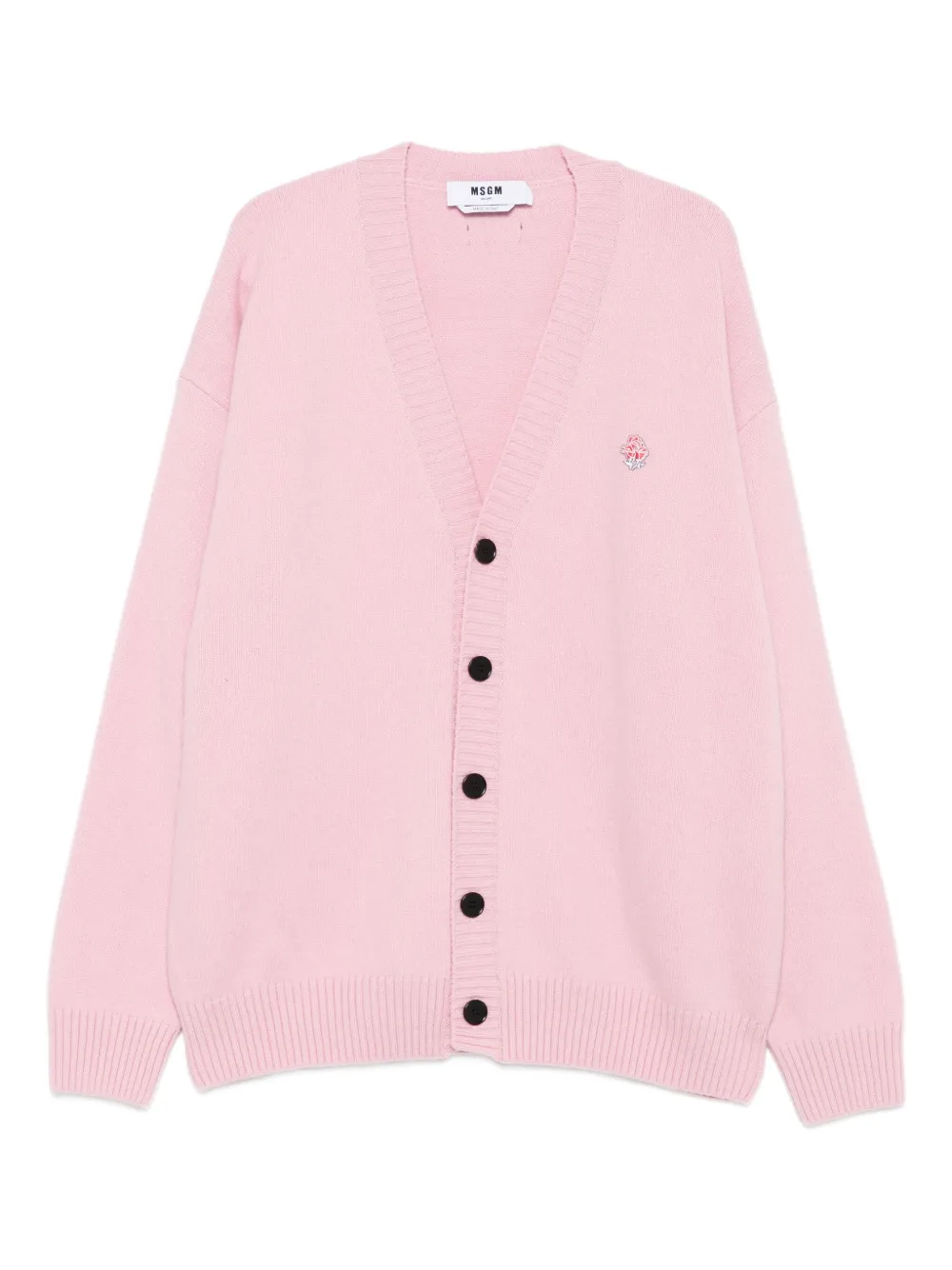 

Кардиган с декорированными пуговицами MSGM, розовый