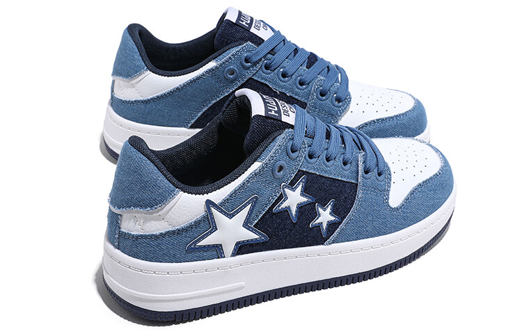 Кроссовки HUANQIU Skateboarding Shoes Women's Low-top White/blue, белый/синий — фото 3