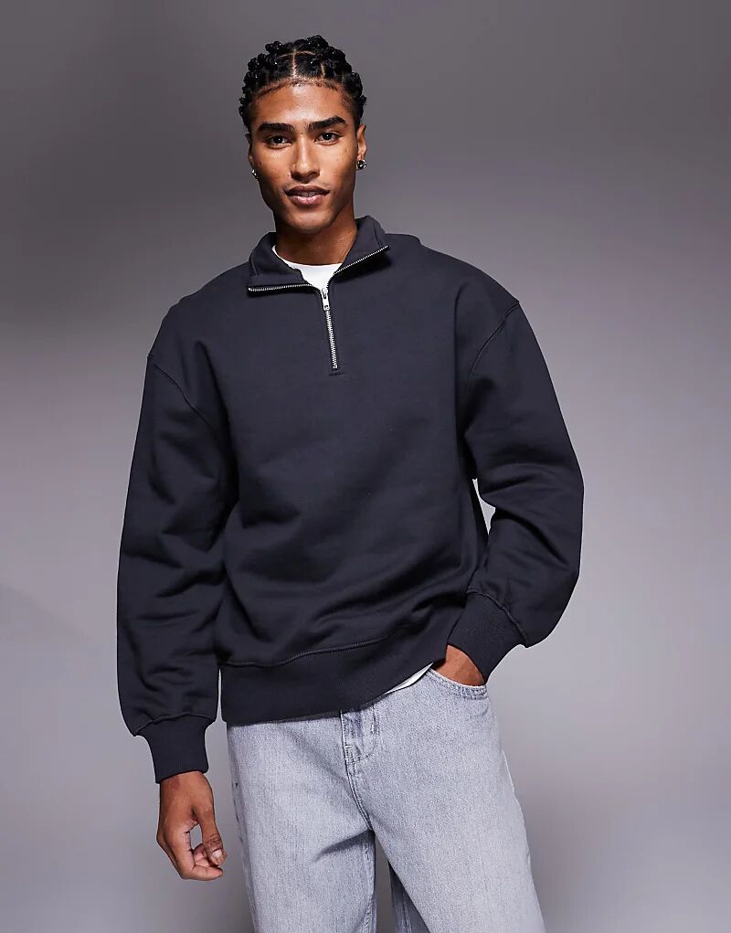 

Премиальная плотная объемная куртка ASOS DESIGN с застежкой-молнией 1/4, плотностью 400 г/м², серого цвета, Серый, Премиальная плотная объемная куртка ASOS DESIGN с застежкой-молнией 1/4, плотностью 400 г/м², серого цвета