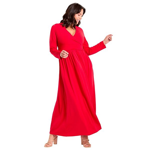 

Женское платье-макси с запахом и расклешенным подолом plus size Avenue, Vibrant Red