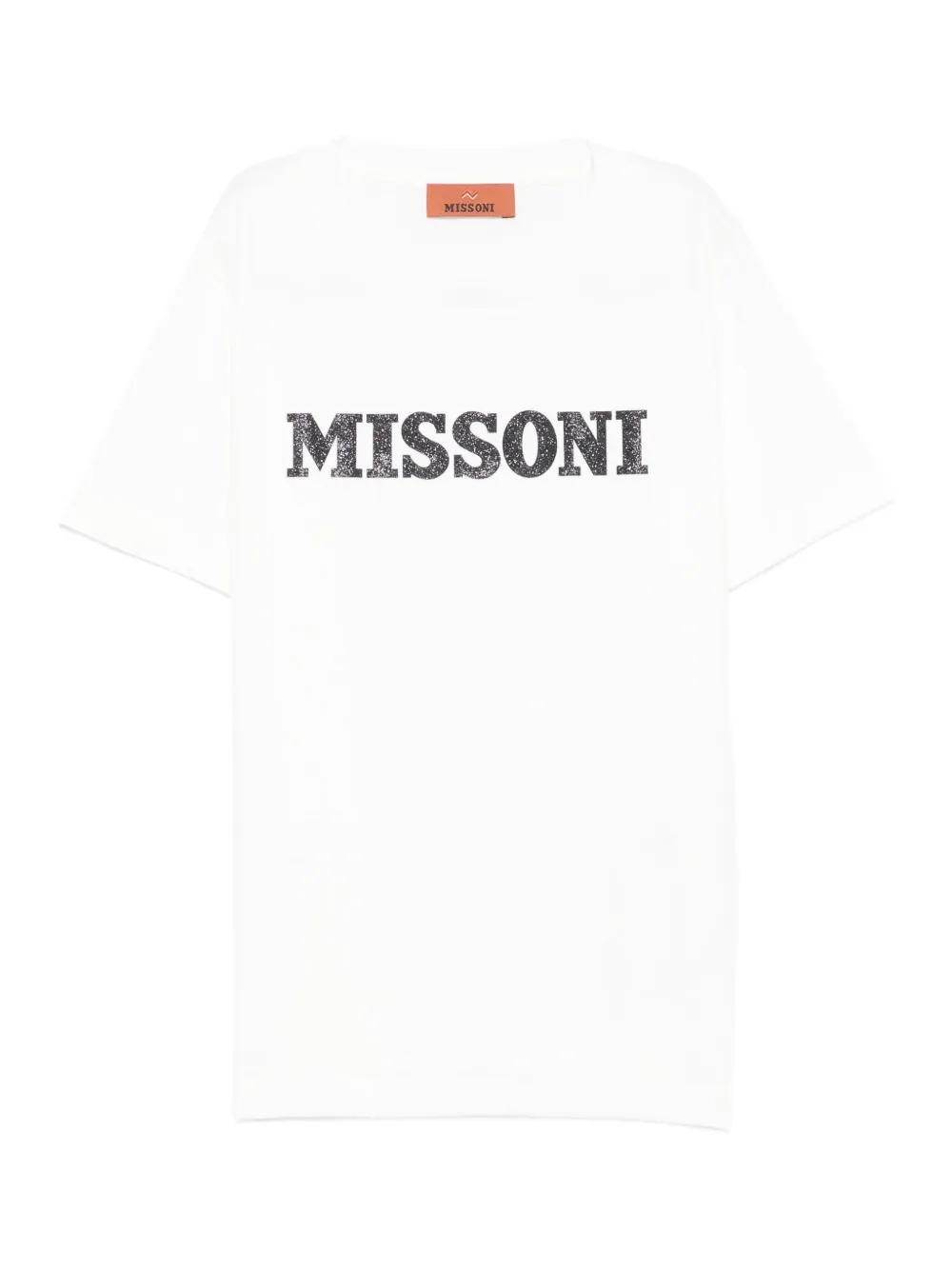 

Футболка с логотипом и блестками Missoni Kids, белый