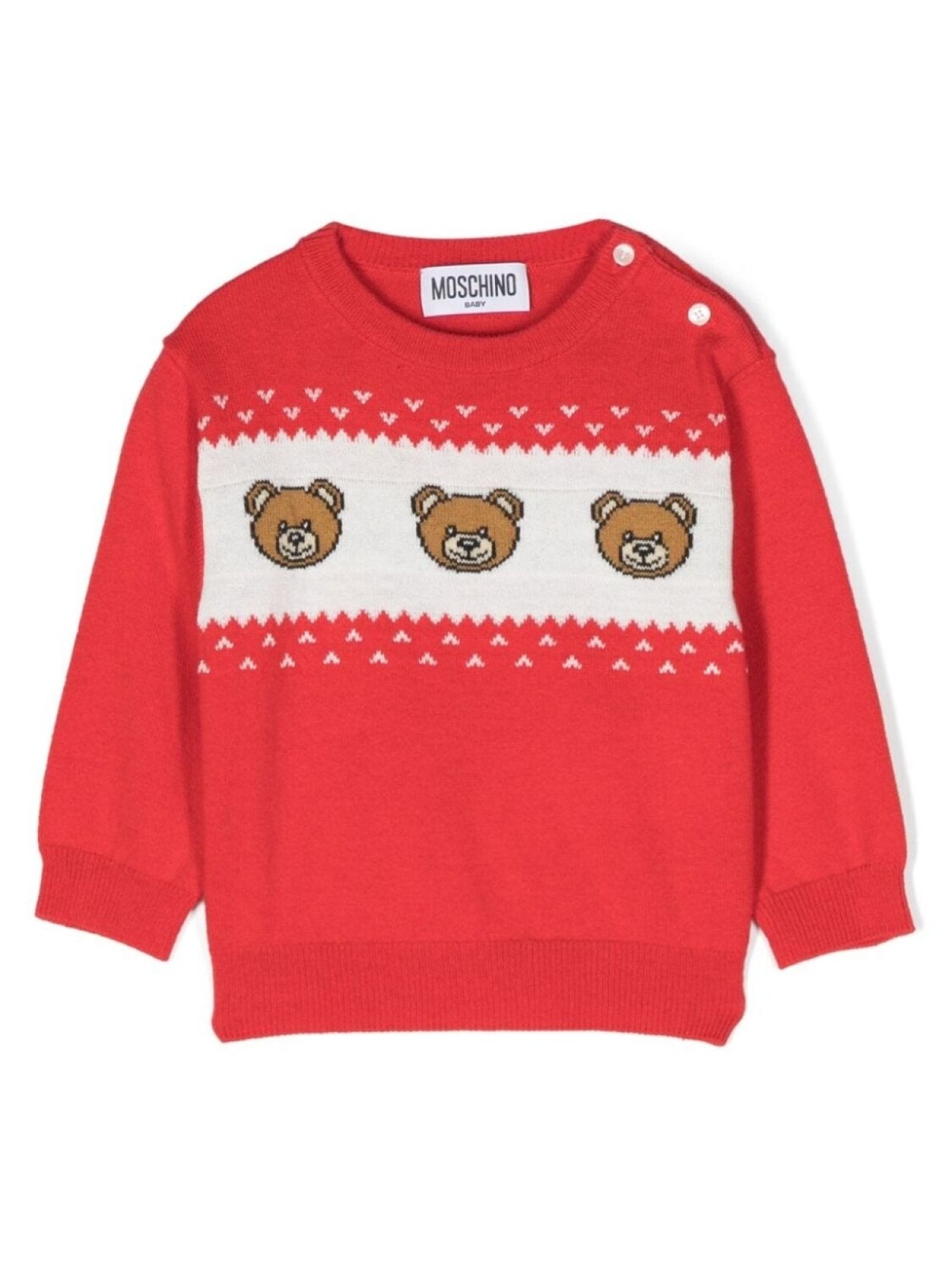 

Moschino Kids джемпер вязки интарсия с принтом, красный