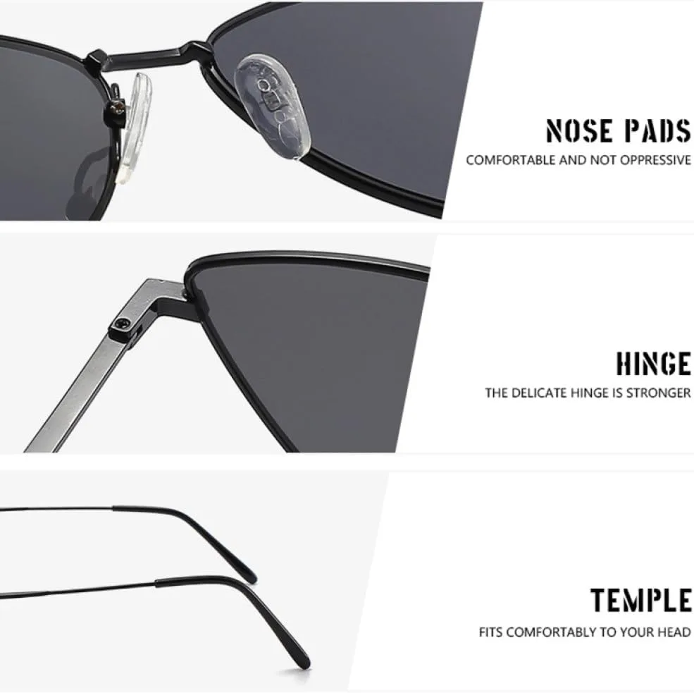 

LVTFCO Модные металлические солнцезащитные очки в форме треугольника, стильные, нестандартной формы, маленькая оправа, женские, для путешествий, крутые очки, Gold Tea