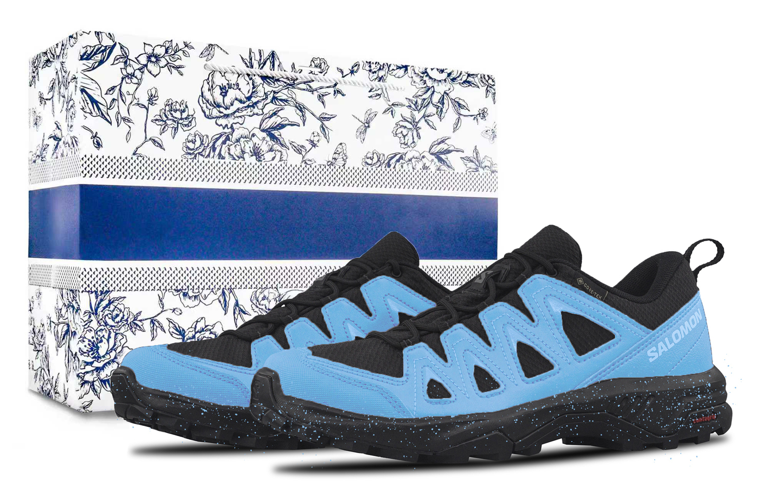 

SALOMON Мужские туристические ботинки X Braze Card Ice Blue с амортизацией, износостойкие, низкие, черно-синие