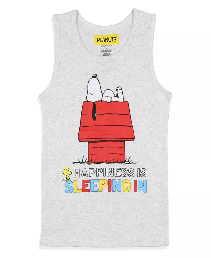 Пижамный комплект "Happiness Is Sleeping In" с Snoopy для девочек постарше Peanuts, серый — фото 2
