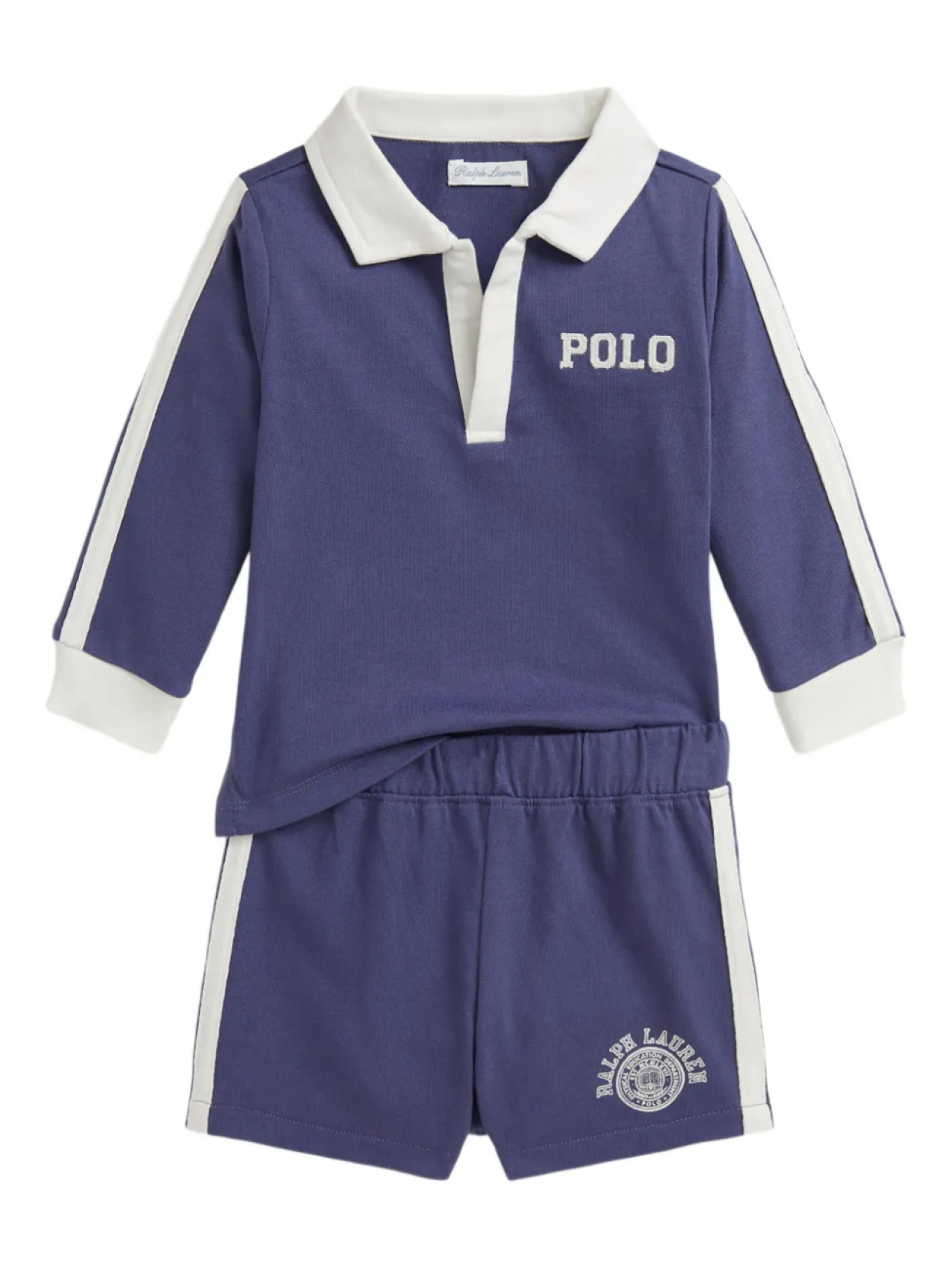 

POLO RALPH LAUREN KIDS комплект из топа и шорт с вышитым логотипом, синий