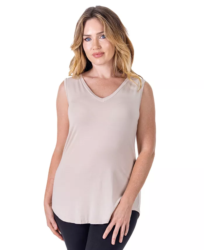 

Миниатюрная туника с V-образным вырезом и круглым подолом 24seven Comfort Apparel, коричневый/бежевый