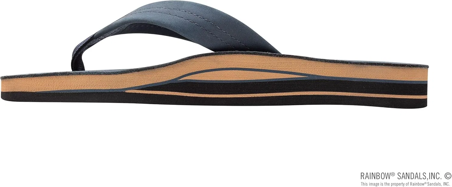 Сандалии с поддержкой стопы, из натуральной кожи, Rainbow, Navy с подошвой Fawn Rainbow Sandals — фото 2