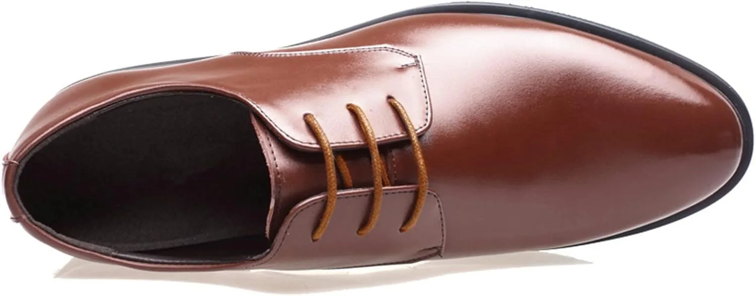 Простые, модные летние кожаные туфли для мужчин, повседневные удобные кожаные туфли для мужчин, кожаные туфли без шнурков для мужчин Generisch, коричневый — фото 4