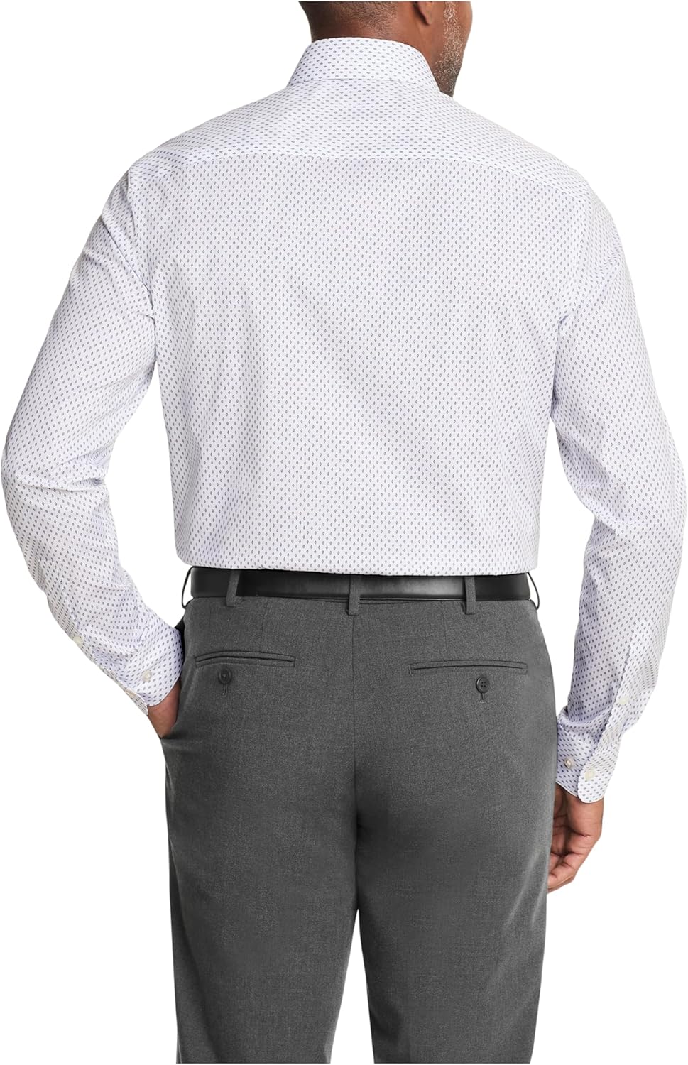 Мужская рубашка Calvin Klein, классический крой, не требует глажки, с принтом, Navy — фото 2