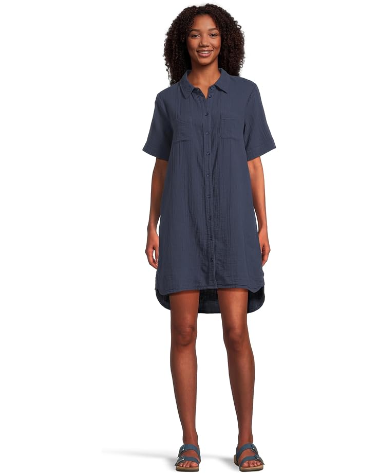 

Платье Mod-o-doc Half Sleeve Swing Shirt Dress, цвет Vibrant Navy