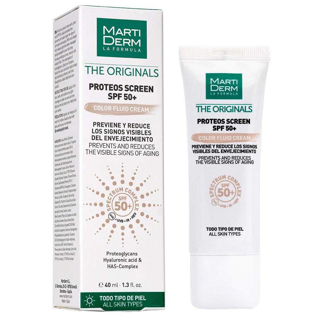 Тонирующий крем для лица с солнцезащитным фактором spf50 Martiderm The Originals Proteos Screen Spf50+ Color Fluid Cream, 40 мл — фото 4