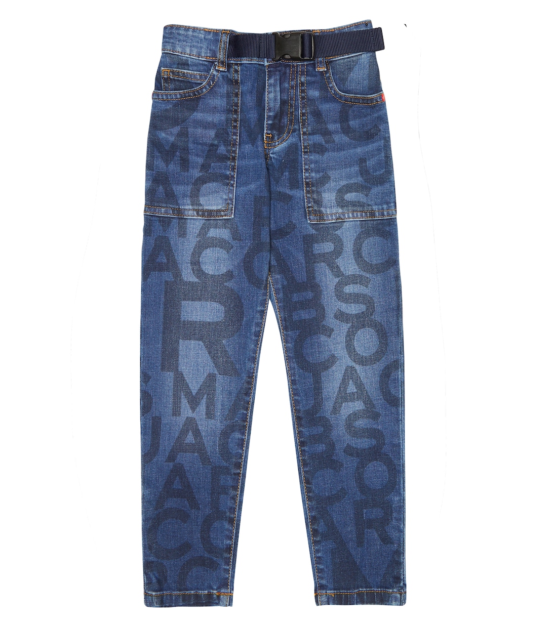 

Джинсы с логотипом и поясом Marc Jacobs Kids, Denim Blue