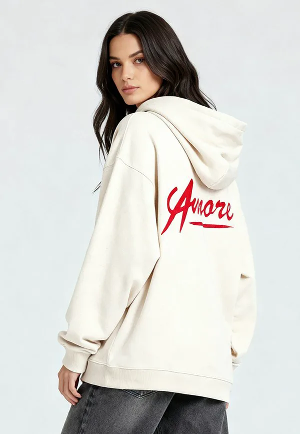 

Толстовка унисекс с вышивкой amore, утяжеленная. Mira Paris, Off-White, Белый, Толстовка унисекс с вышивкой amore, утяжеленная. Mira Paris, Off-White