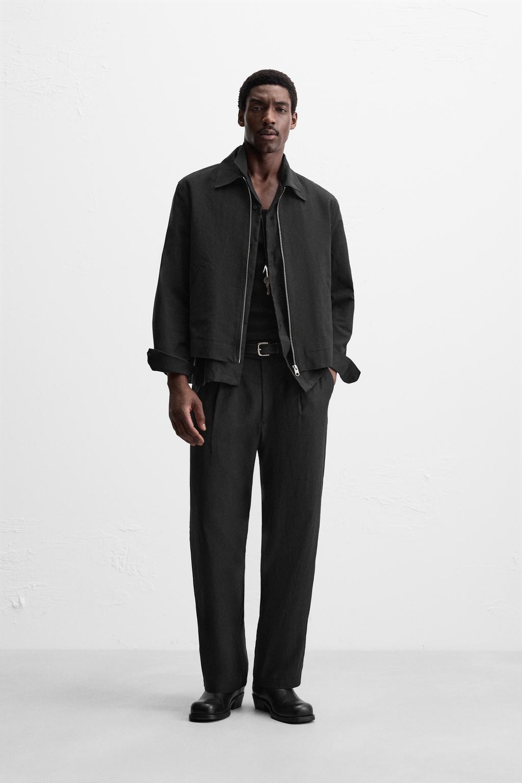 

Брюки из смеси лиоцелла ZARA, черный