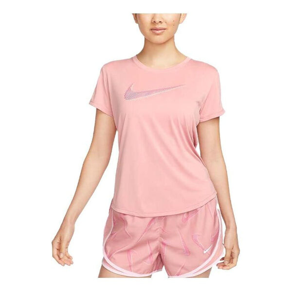 

Топ (WMNS) Nike Dri-FIT Swoosh Short-Sleeve Running Top 'Red Stardust Fierce Pink', красный