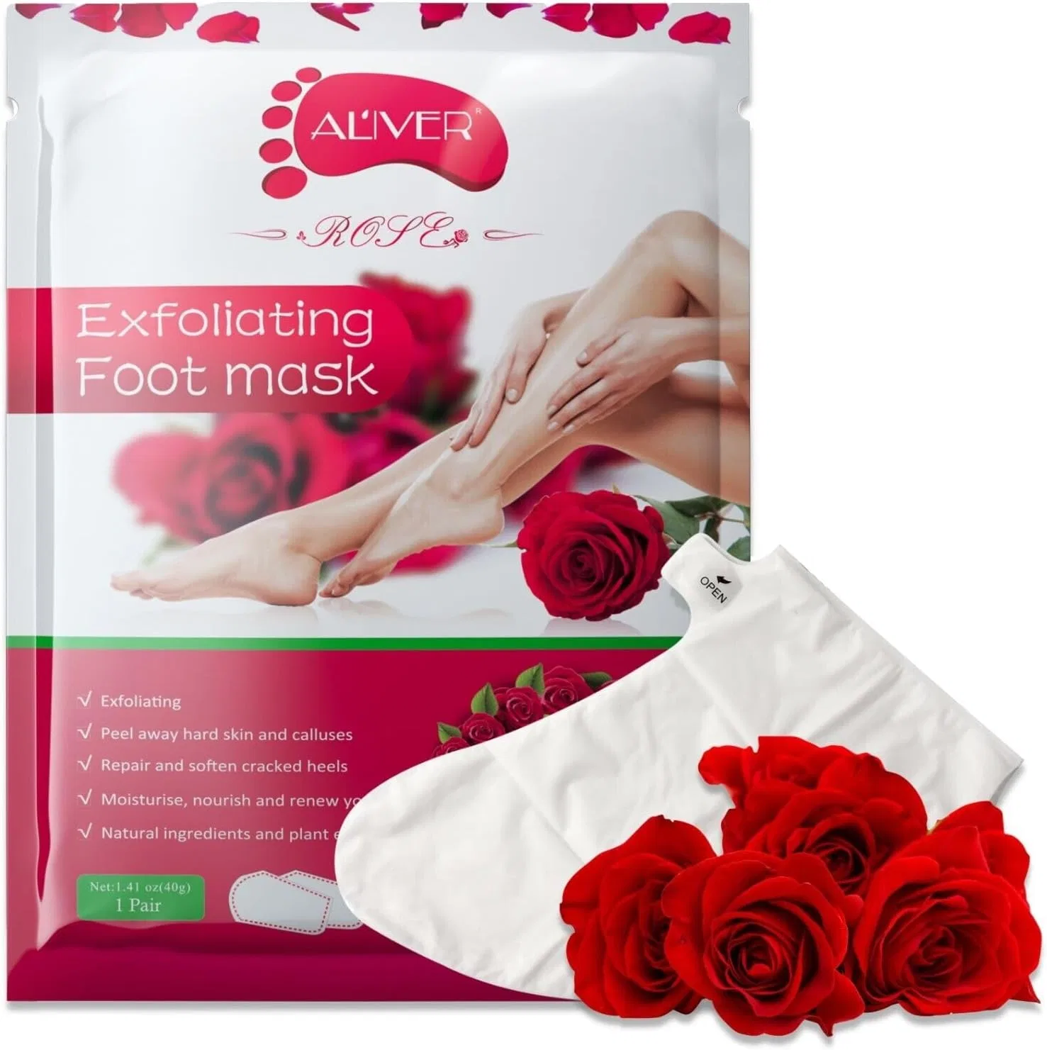 Пилинг-маска для ног P-Beauty с розой P-Beauty Cosmetic Accessories