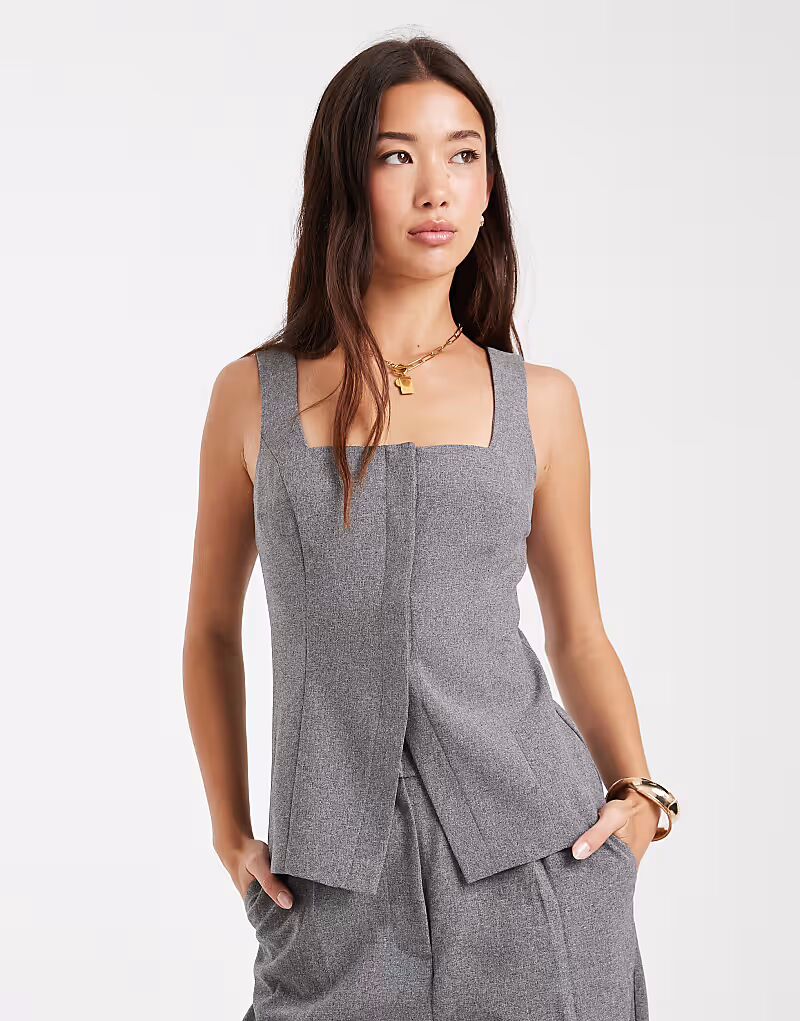 

Мисс Селфридж, приталенный корсетный топ, серый цвет Miss Selfridge