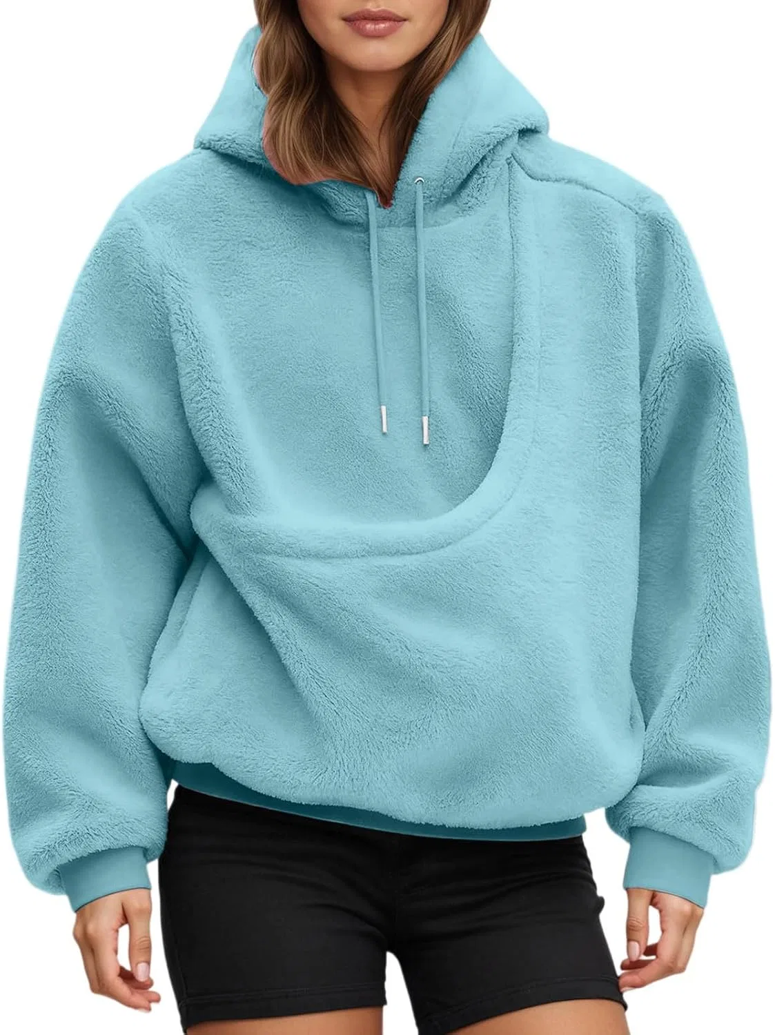 Толстовка с карманом для питомца, Cat Pouch Hoodie, Sky Blue — фото 2