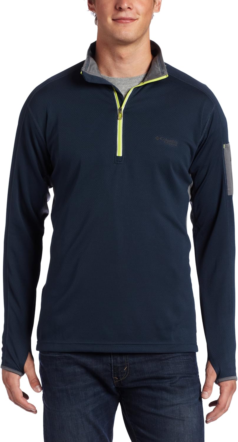 

Мужская футболка Columbia Optimus с длинным рукавом и молнией до половины, Deep Teal