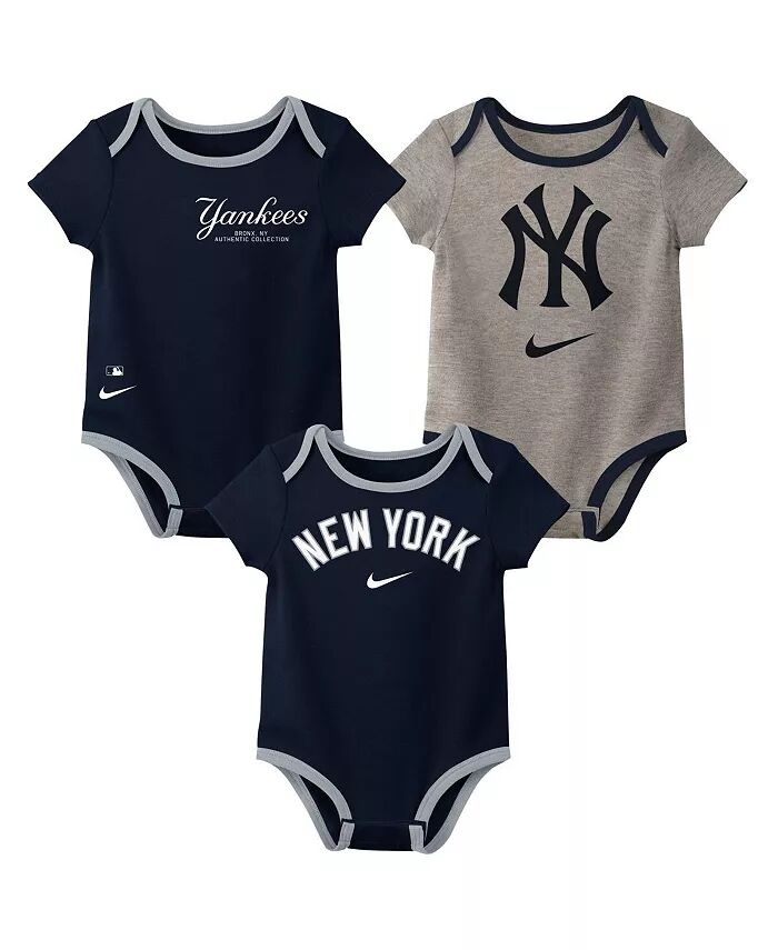 

Комплект из трех боди для мальчиков и девочек New York Yankees Authentic Collection Nike