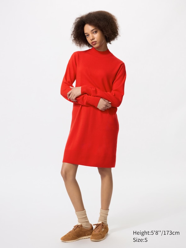 

Вязаное платье из 100% кашемира Uniqlo, 14 red