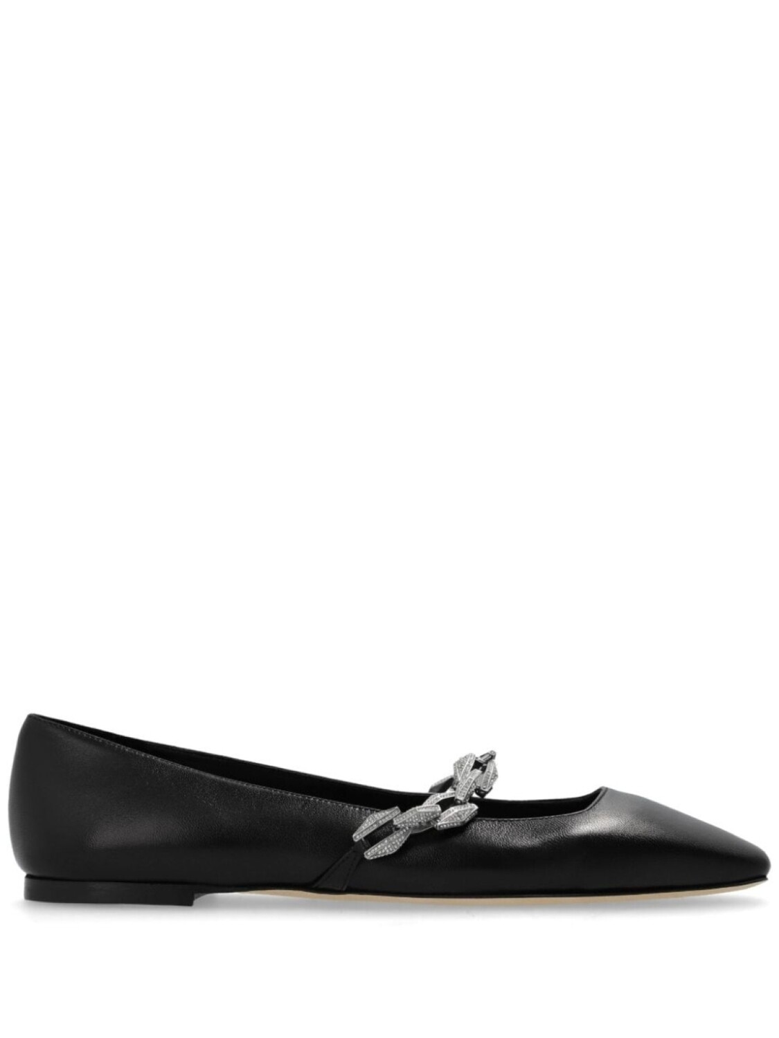 Jimmy Choo туфли-балетки Diamond Tilda из кожи, черный