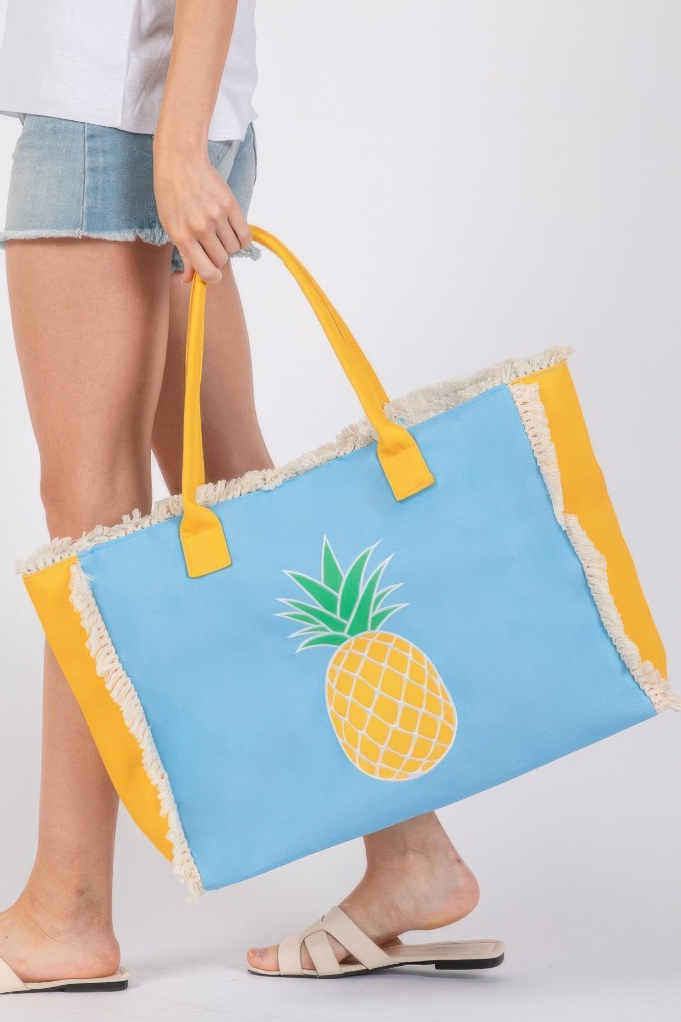 

Женская сумка-шоппер с вышивкой якоря и бахромой FASHNZFAB, Pineapple