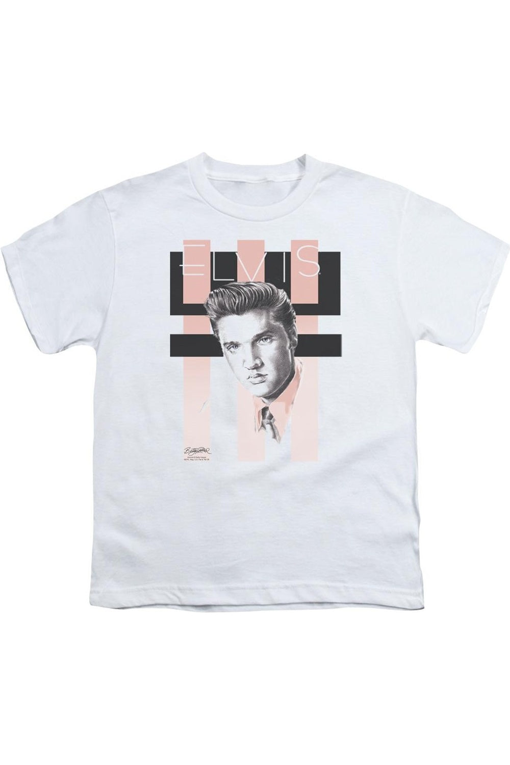 

Ретро футболка с Элвисом Пресли для детей с коротким рукавом Gildan, белый