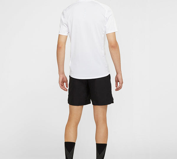 Футболка miler running tops quick dry short sleeve white Nike, белый — фото 4
