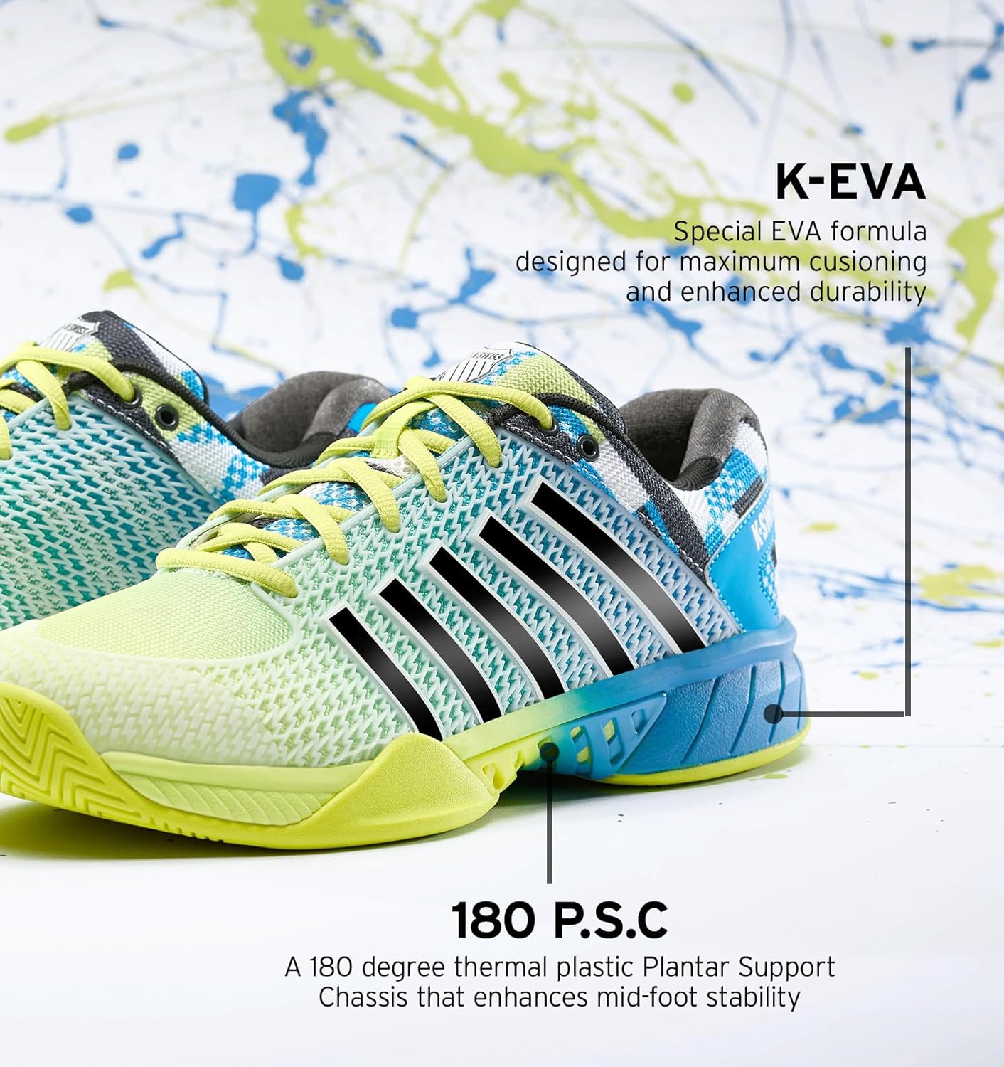 Мужские кроссовки K-Swiss Express Light для пиклбола, синий/желтый — фото 3